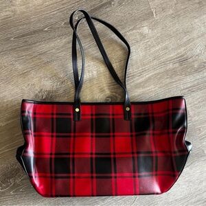 Red and Black Plaid Tote Bag